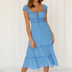 Hello Molly Should Be Loving Someone Midi Dress in Blue